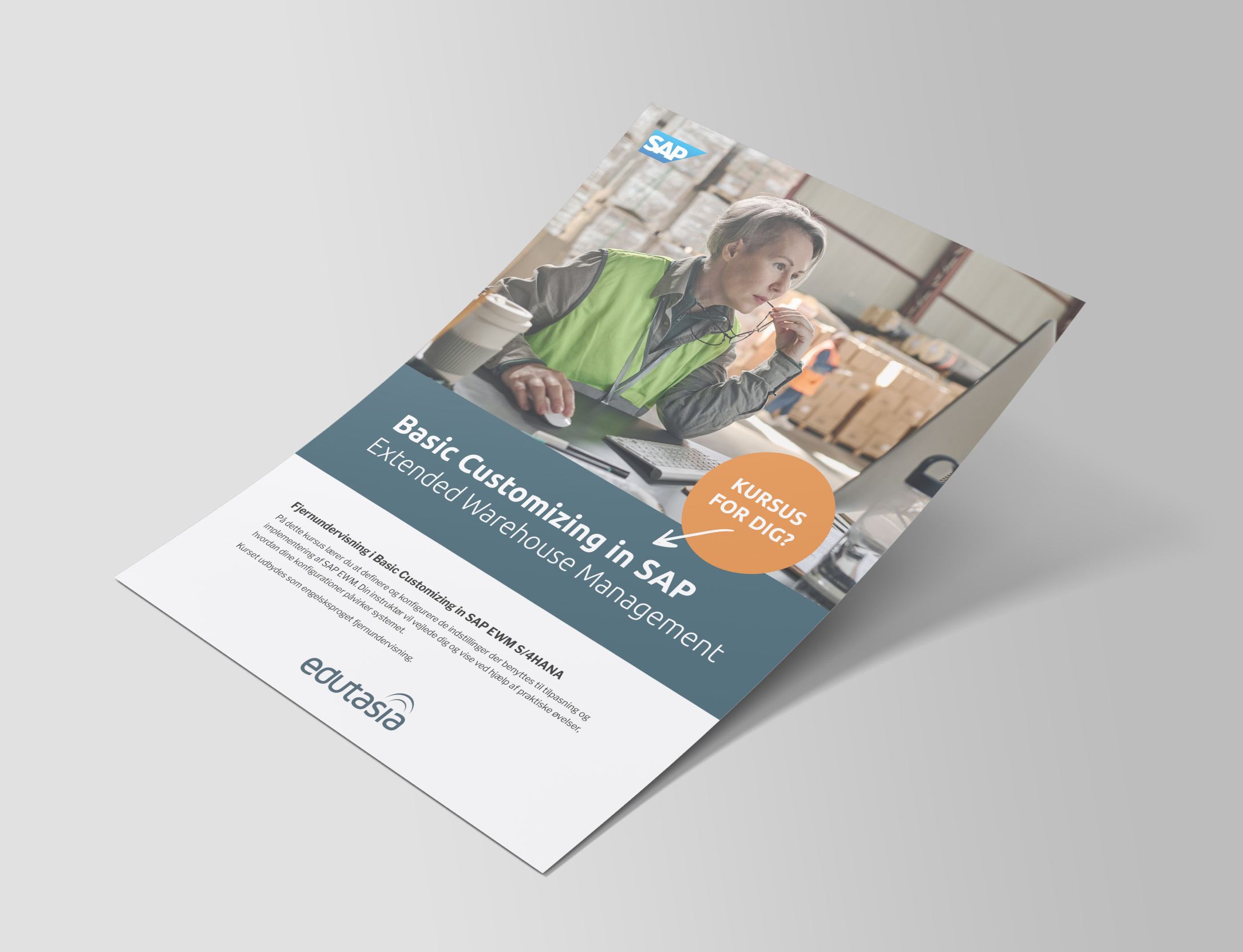 Mock Up SAP Basic Customizing Fjernundervisning A4 Flyer